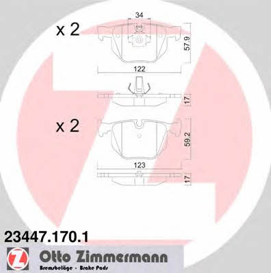 Otto Zimmermann 23447.170.1 Brake Pad Set, disc brake 234471701