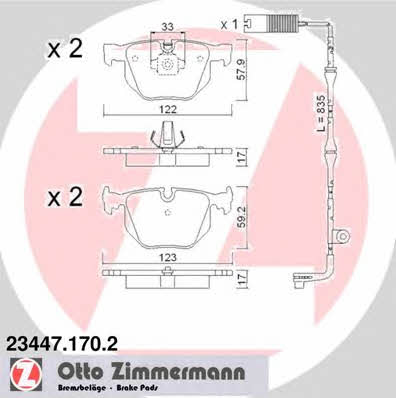 Otto Zimmermann 23447.170.2 Brake Pad Set, disc brake 234471702