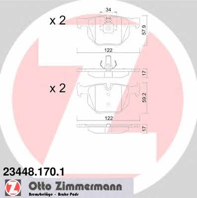 Otto Zimmermann 23448.170.1 Brake Pad Set, disc brake 234481701