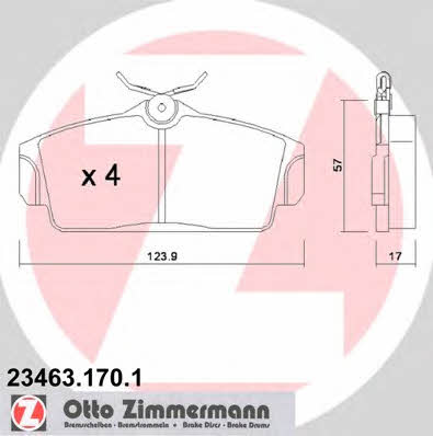 Otto Zimmermann 23463.170.1 Brake Pad Set, disc brake 234631701
