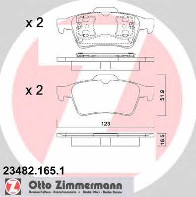 Otto Zimmermann 23482.165.1 Brake Pad Set, disc brake 234821651