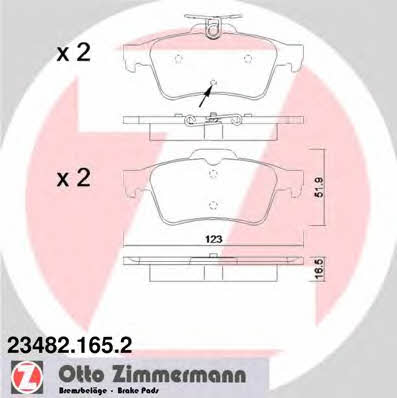 Otto Zimmermann 23482.165.2 Brake Pad Set, disc brake 234821652