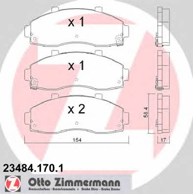 Otto Zimmermann 23484.170.1 Brake Pad Set, disc brake 234841701