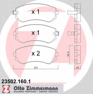 Otto Zimmermann 23502.160.1 Brake Pad Set, disc brake 235021601