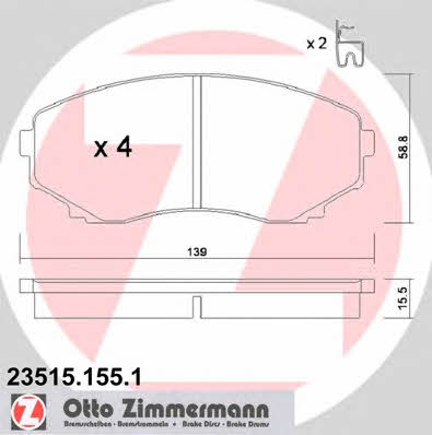 Otto Zimmermann 23515.155.1 Brake Pad Set, disc brake 235151551