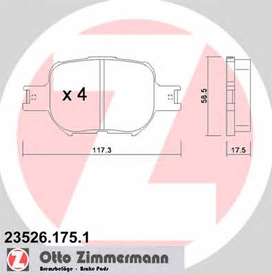 Otto Zimmermann 23526.175.1 Brake Pad Set, disc brake 235261751
