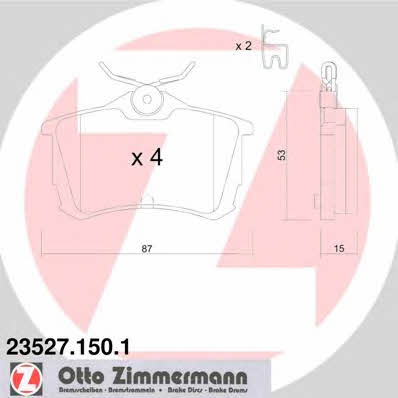 Otto Zimmermann 23527.150.1 Brake Pad Set, disc brake 235271501