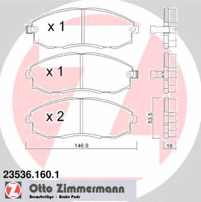 Otto Zimmermann 23536.160.1 Brake Pad Set, disc brake 235361601