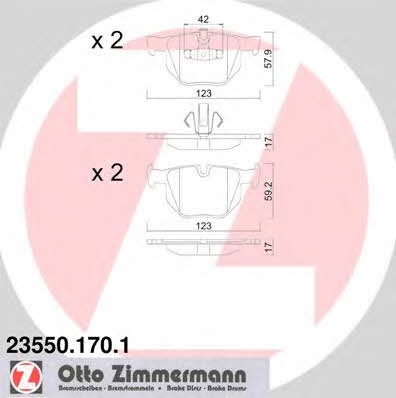 Otto Zimmermann 23550.170.1 Brake Pad Set, disc brake 235501701