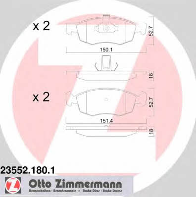 Otto Zimmermann 23552.180.1 Brake Pad Set, disc brake 235521801
