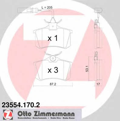 Otto Zimmermann 23554.170.2 Brake Pad Set, disc brake 235541702