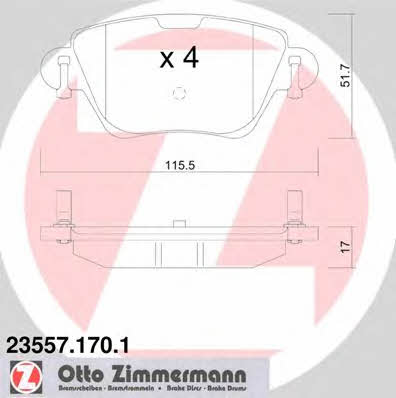 Otto Zimmermann 23557.170.1 Brake Pad Set, disc brake 235571701