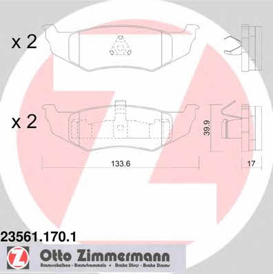 Otto Zimmermann 23561.170.1 Brake Pad Set, disc brake 235611701