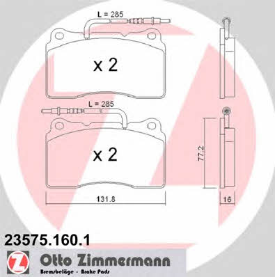 Otto Zimmermann 23575.160.1 Brake Pad Set, disc brake 235751601