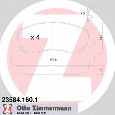 Otto Zimmermann 23584.160.1 Brake Pad Set, disc brake 235841601