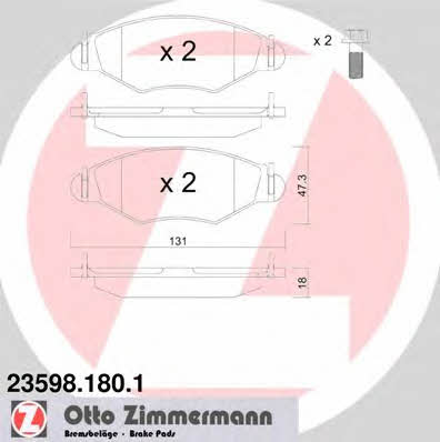 Otto Zimmermann 23598.180.1 Brake Pad Set, disc brake 235981801