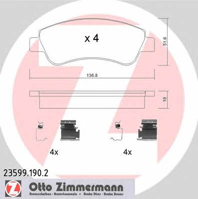 Otto Zimmermann 23599.190.2 Brake Pad Set, disc brake 235991902