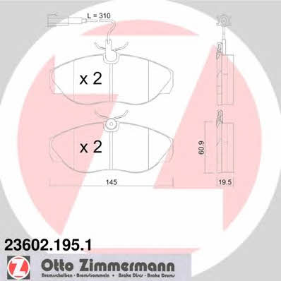 Otto Zimmermann 23602.195.1 Brake Pad Set, disc brake 236021951