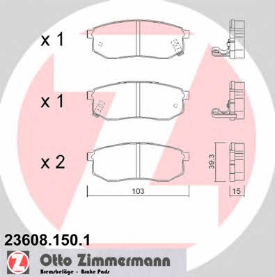Otto Zimmermann 23608.150.1 Brake Pad Set, disc brake 236081501