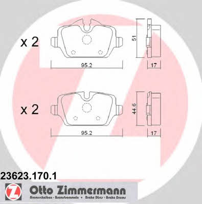 Otto Zimmermann 23623.170.1 Brake Pad Set, disc brake 236231701
