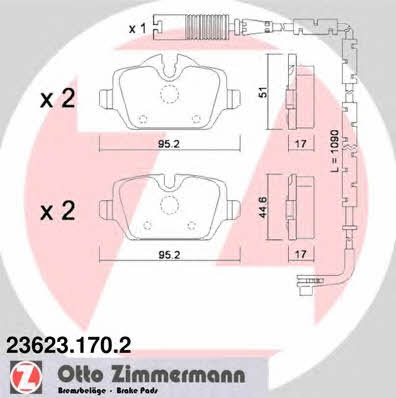 Otto Zimmermann 23623.170.2 Brake Pad Set, disc brake 236231702
