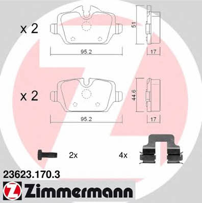 Otto Zimmermann 23623.170.3 Brake Pad Set, disc brake 236231703
