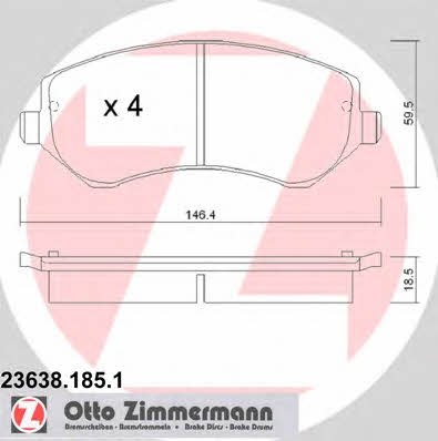 Otto Zimmermann 23638.185.1 Brake Pad Set, disc brake 236381851