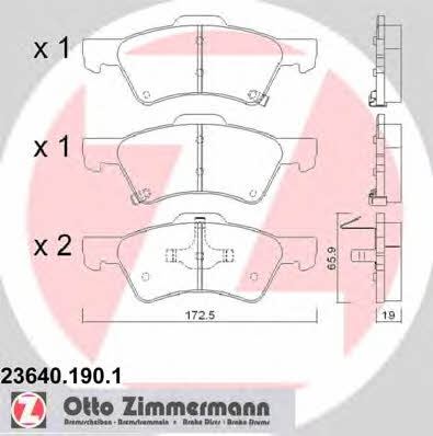 Otto Zimmermann 23640.190.1 Brake Pad Set, disc brake 236401901