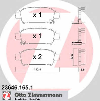Otto Zimmermann 23646.165.1 Brake Pad Set, disc brake 236461651