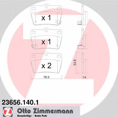 Otto Zimmermann 23656.140.1 Brake Pad Set, disc brake 236561401