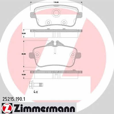 Otto Zimmermann 252151901 Brake Pad Set, disc brake 252151901