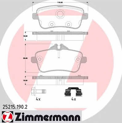 Otto Zimmermann 252151902 Brake Pad Set, disc brake 252151902
