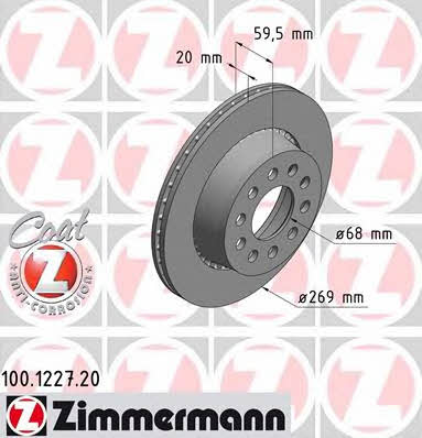 Otto Zimmermann 100.1227.20 Rear ventilated brake disc 100122720