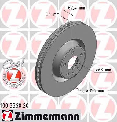 Otto Zimmermann 100.3360.20 Front brake disc ventilated 100336020
