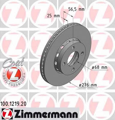Otto Zimmermann 100.1219.20 Front brake disc ventilated 100121920