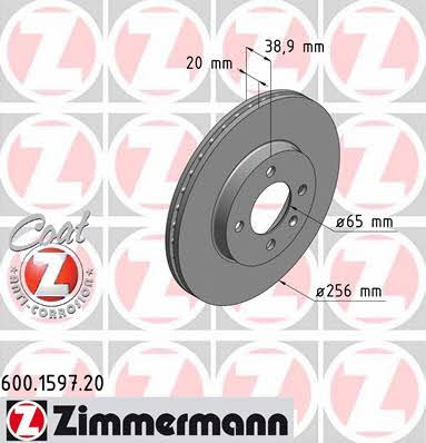 Otto Zimmermann 600.1597.20 Front brake disc ventilated 600159720