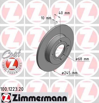 Otto Zimmermann 100.1223.20 Brake disc 100122320