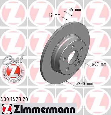 Otto Zimmermann 400.1423.20 Brake disc 400142320