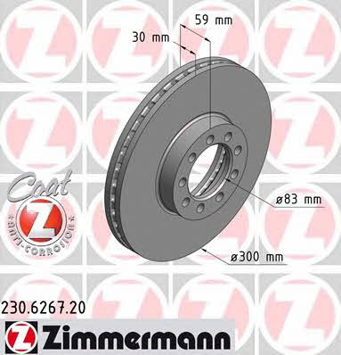 Otto Zimmermann 230.6267.20 Front brake disc ventilated 230626720
