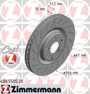 Otto Zimmermann 400.5505.20 Brake disc 400550520