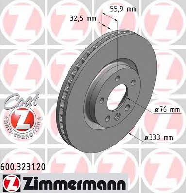Otto Zimmermann 600.3231.20 Brake disc 600323120