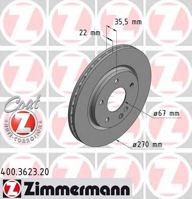 Otto Zimmermann 400.3623.20 Brake disc 400362320