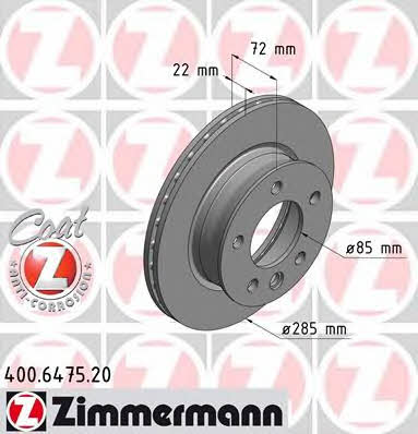 Otto Zimmermann 400.6475.20 Brake disc 400647520