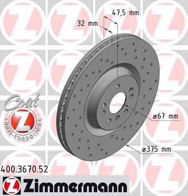 Otto Zimmermann 400.3670.52 Brake disc 400367052
