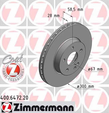 Front vented brake disc Otto Zimmermann 400.6472.20