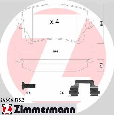 Otto Zimmermann 24606.175.3 Brake Pad Set, disc brake 246061753