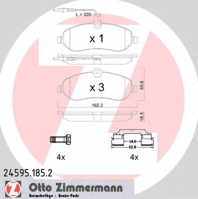 Otto Zimmermann 24595.185.2 Brake Pad Set, disc brake 245951852