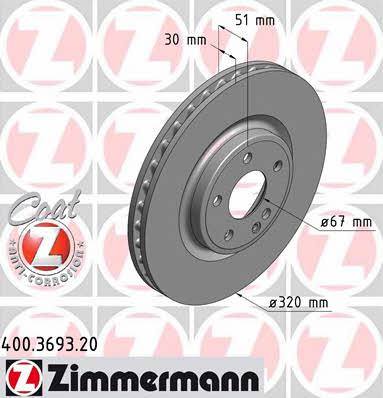 Otto Zimmermann 400.3693.20 Brake disc 400369320