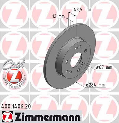 Otto Zimmermann 400.1406.20 Brake disc 400140620