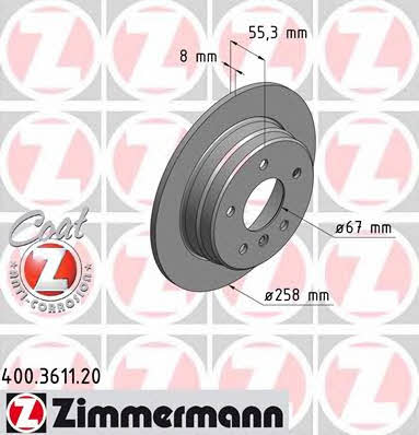 Otto Zimmermann 400.3611.20 Brake disc 400361120